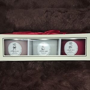 NEW SEALED! 3 Pack Jar Candles By HD Designs